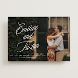 "Sentimental Script" - Save the Dates in Cotton by Susan Zinader - Front