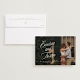 "Sentimental Script" - Save the Dates in Cotton by Susan Zinader - Save the Date with Envelope