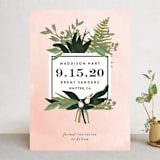 "Botanical Name Plate" - Save the Dates in Blush by Shiny Penny Studio - Front
