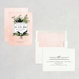 "Botanical Name Plate" - Save the Dates in Blush by Shiny Penny Studio - Assembled