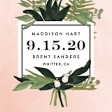 "Botanical Name Plate" - Save the Dates in Blush by Shiny Penny Studio - Detail