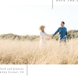 "So Simple" - Save the Dates in Blanco by Erin Deegan - Detail