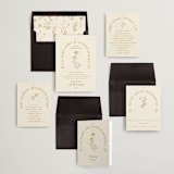 "Floral Type Arch" - Save the Dates in Cream by Baumbirdy - Matching Invitation Suite