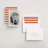 "Surrounding" - Save the Dates in Persimmon by Sarah Cohn - Assembled