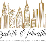 "Skyline - New York City" - Save the Dates in Gold Coast by Abby Munn - Detail