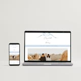 "Bow" - Save the Dates in Dusty Blue by Corinne Malesic - FREE Wedding Website