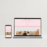 "Bow" - Save the Dates in Peony by Corinne Malesic - FREE Wedding Website