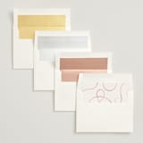 "Bow" - Save the Dates in Peony by Corinne Malesic - Envelope Liner Options