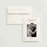"Bow" - Save the Dates in Peony by Corinne Malesic - Save the Date with Envelope