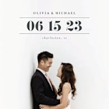 "Classic Date" - Save the Dates in Charcoal by Shirley Lin Schneider - Detail