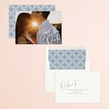 "Scripted Corner" - Save the Dates in Snow by Hooray Creative - Assembled