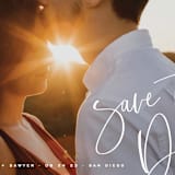 "Scripted Corner" - Save the Dates in Snow by Hooray Creative - Detail