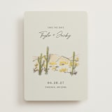 "desert crayon drawing" - Save the Dates in Olive by Cass Loh - Front