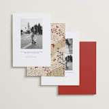 "Japanese Textile" - Save the Dates in Rose by Jennifer Holbrook - Back of Card Options