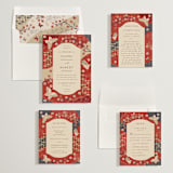 "Japanese Textile" - Save the Dates in Rose by Jennifer Holbrook - Matching Invitation Suite