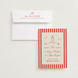 "Kitty Hawk" - Save the Dates in Lobster by Jackie Crawford - Save the Date with Envelope