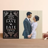 "Modern Deco" - Save the Dates in Noir by Kelly Schmidt - Front