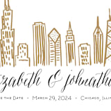 "Chicago Skyline" - Save the Dates in Gold Coast by Abby Munn - Detail
