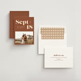 "Bold Print" - Save the Dates in Rust by April Astudillo - Assembled