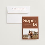 "Bold Print" - Save the Dates in Rust by April Astudillo - Save the Date with Envelope