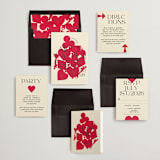 "Pair of Hearts from Disney's Alice In Wonderland" - Save the Dates in Ruby by Baumbirdy - Matching Invitation Suite