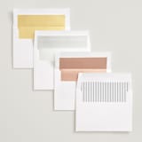 "Lines" - Save the Dates in Cobblestone by Emily Betts - Envelope Liner Options