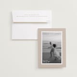 "Stamp" - Save the Dates in Taupe by Claire - Save the Date with Envelope