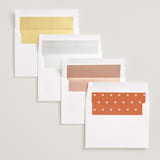 "Modern Outline" - Save the Dates in Hibiscus by Stephanie Heinrich Godbout - Envelope Liner Options
