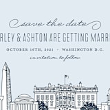 "Big City - Washington DC" - Save the Dates in Pale Blue by Hooray Creative - Detail