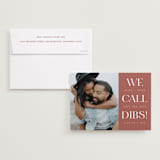 "Dibs" - Save the Dates in Redwood by Snow and Ivy - Save the Date with Envelope