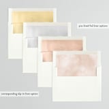 "Watercolor Corner" - Save the Dates in Blush by Hooray Creative - Envelope Liner Options