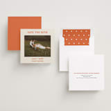 "Modern Outline" - Save the Dates in Hibiscus by Stephanie Heinrich Godbout - Assembled