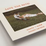 "Modern Outline" - Save the Dates in Hibiscus by Stephanie Heinrich Godbout - Detail