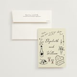 "Vintage Lovers" - Save the Dates in Champagne by Helena Vitto - Save the Date with Envelope
