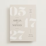 "Ruled" - Save the Dates in Almond by Heather Cairl - Front