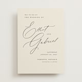 "Scripted Names" - Save the Dates in Ecru by Hooray Creative - Front