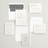 "Scripted Names" - Save the Dates in Pearl by Hooray Creative - Matching Invitation Suite