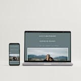 "Mountainview" - Save the Dates in Pewter by Sarah Brown - FREE Wedding Website