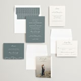 "Mountainview" - Save the Dates in Pewter by Sarah Brown - Matching Invitation Suite