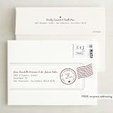 "A Faraway Destination" - Save the Dates in Cranberry by bumble ink - FREE Recipient Addressing