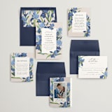 "Irises" - Save the Dates in Natural by Everett Paper Goods - Matching Invitation Suite