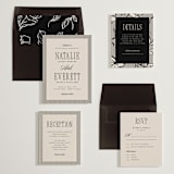 "Linea" - Save the Dates in Noir by Pixel and Hank - Matching Invitation Suite