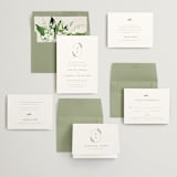 "Soft Sprigs" - Save the Dates in Champagne by Jennifer Postorino - Matching Invitation Suite