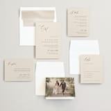 "Corner" - Save the Dates in Linen by Kelly Schmidt - Matching Invitation Suite