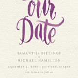 "Painted Simplicity" - Save the Dates in Plum by Laura Bolter - Detail