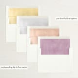 "Painted Simplicity" - Save the Dates in Plum by Laura Bolter - Envelope Liner Options