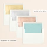 "Wed in Type" - Save the Dates in Sky by Ariel Rutland - Envelope Liner Options