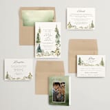 "Great Outdoors" - Save the Dates in Forest by Petra Kern - Matching Invitation Suite