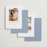 "Modern Air" - Save the Dates in Dusty Blue by Stacey Meacham - Back of Card Options