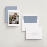 "Modern Air" - Save the Dates in Dusty Blue by Stacey Meacham - Assembled